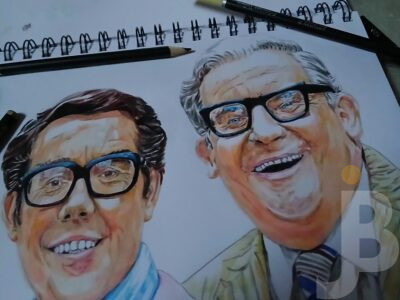 Drawing of the two ronnies